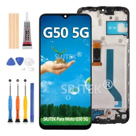 SRKTEK Pantalla C/ Marco Ori Para Motorola Moto G50 5G XT2149 Negra