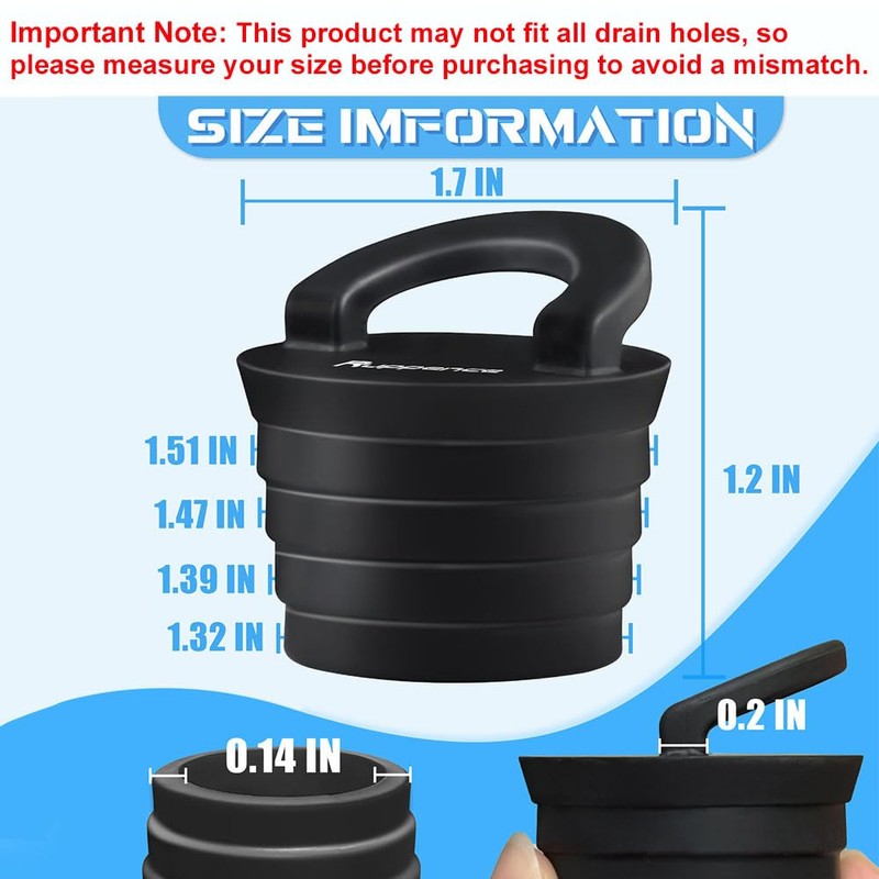 1-1/2" Kayak Scupper Plugs, Push-in Boat Drain Kayak Plugs for