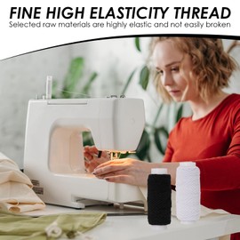 Elastic Thread for Sewing - 20m Shirring Elastic in White, Stretchy Thread for Machine and Hand Sewing, Ideal for Dresses, Skirts, Pants and Crafts, 6MM Width, Durable and Versatile