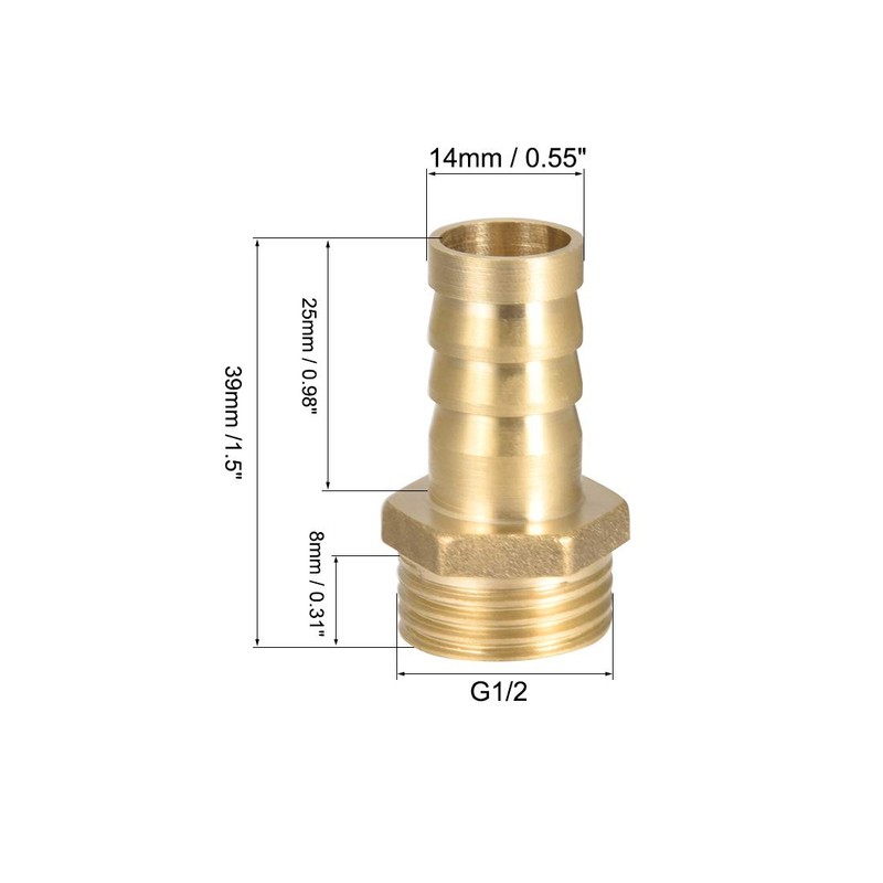 sourcing map Pack of 5 Brass Hose Nozzle, Brass Hose