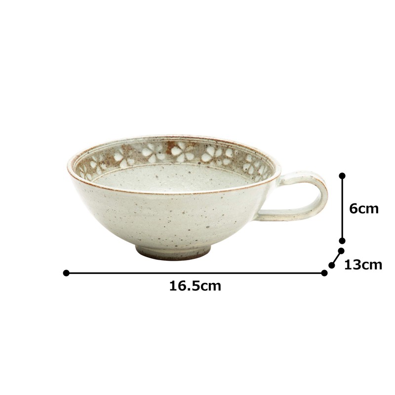 Hanamishima Soup Bowl, Edge Flower 20811