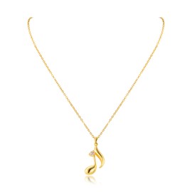 Xeyai Gold Music Note Pendant Necklace Cubic Zirconia for Women Music Lover Musican Gifts, Stainless Steel, No Gemstone