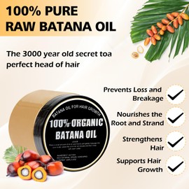 Gzarcwvn Raw Batana Oil Hair Treatment - Nourish and Revitalize for Smooth, Tangle-Free Hair - Easy Application for Intensive Hydration and Growth