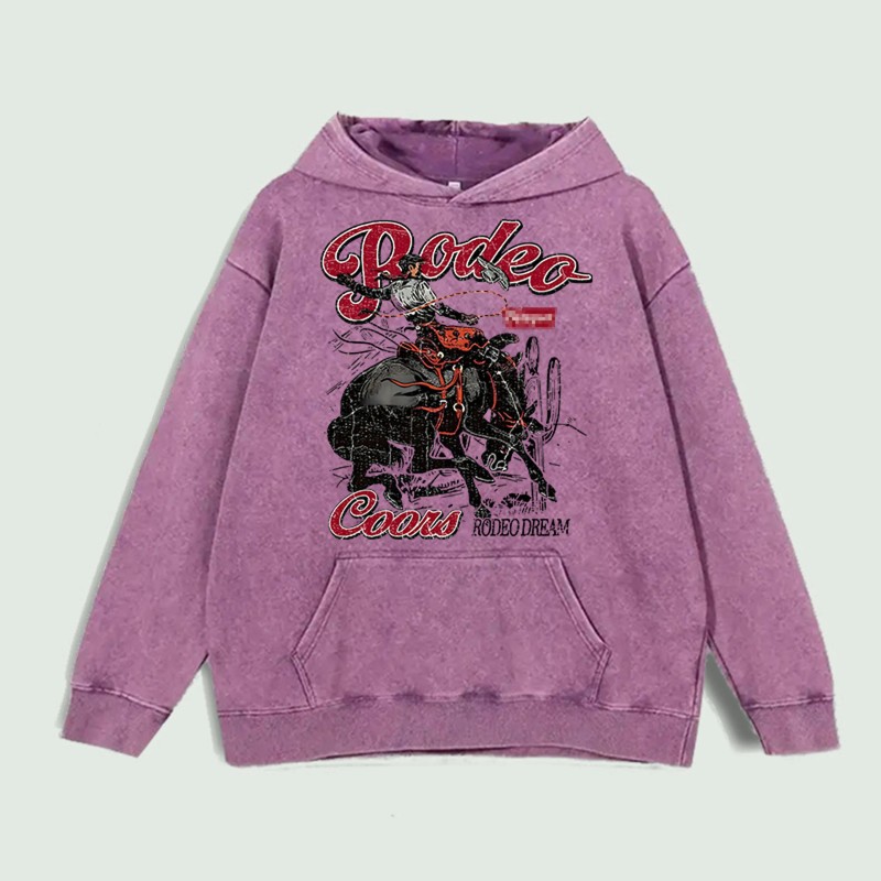 Rodeo Cowboy Graphic Hoodie 100% Cotton US Warehouse 6 ColorsColor: