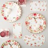 C.R. Gibson Floral Heart Gold Foil Scallop Edge Dinner Plates,