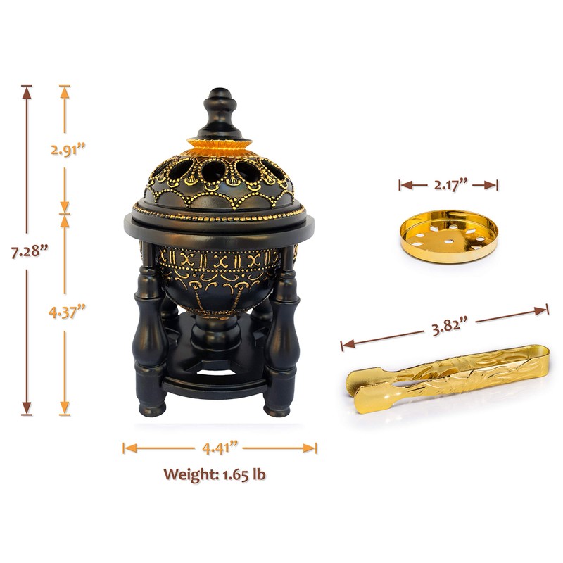 AM Charcoal Incense Burner - Bakhoor Burner Oud Frankincense Resin