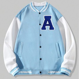 SOYCEV Blue Iron on Letter Patches 4.5”Chenille Letter Patches Large Varsity Letter Patches Letterman Jacket Patches (C)