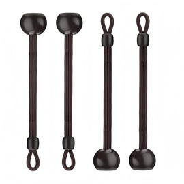 Bungee Tie Down Conversion of Exterior Sun Shades Roller up Blinds,Indoor/Outdoor ，Bungee tie is a Necessary Accessory to Secure Curtains(Brown, 6 in 4pcs)