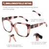 DOOViC Blaulichtfilter Lesebrille 1.25 Damen Rosa √úbergr√∂√üe Quadratisch Rahmen Computerbrille