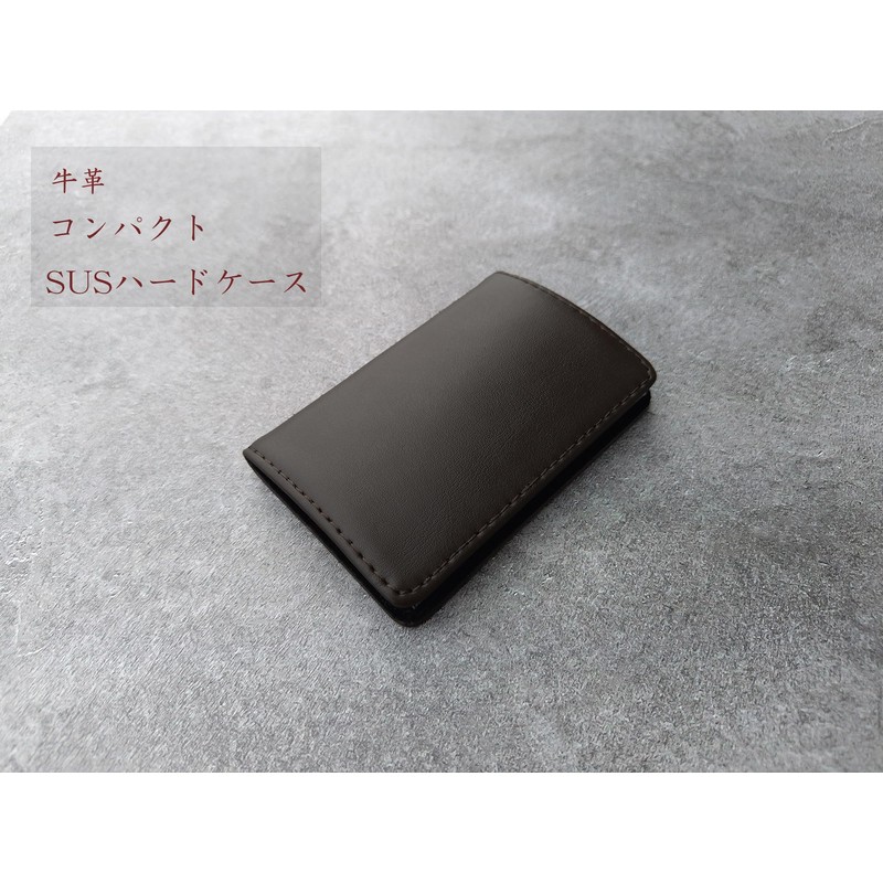 FUJISKY Business Card Holder, Cowhide Leather, For Graduates And Veterans,