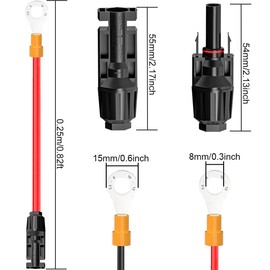 DKARDU Solar Panel to O Ring Cable, 10AWG Solar Panel Connecter O Ring Adaptor Extension Cable for Solar Charge Controller Solar Generator Inverter Battery Pack Charger