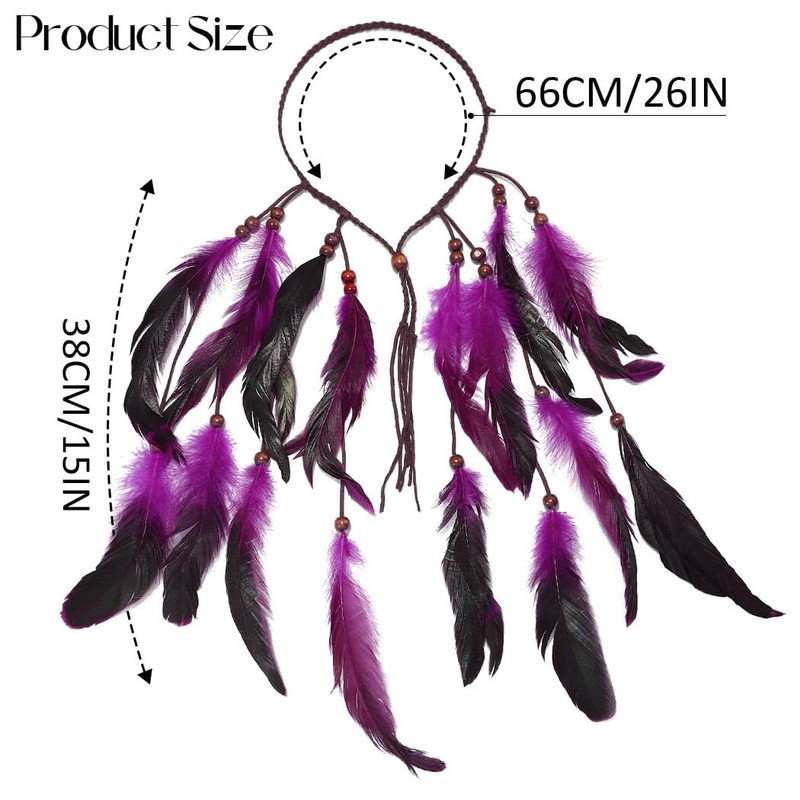 Fashband Indian Feather Headband Boho Tassel Hippie Tribal Headpiece Festival