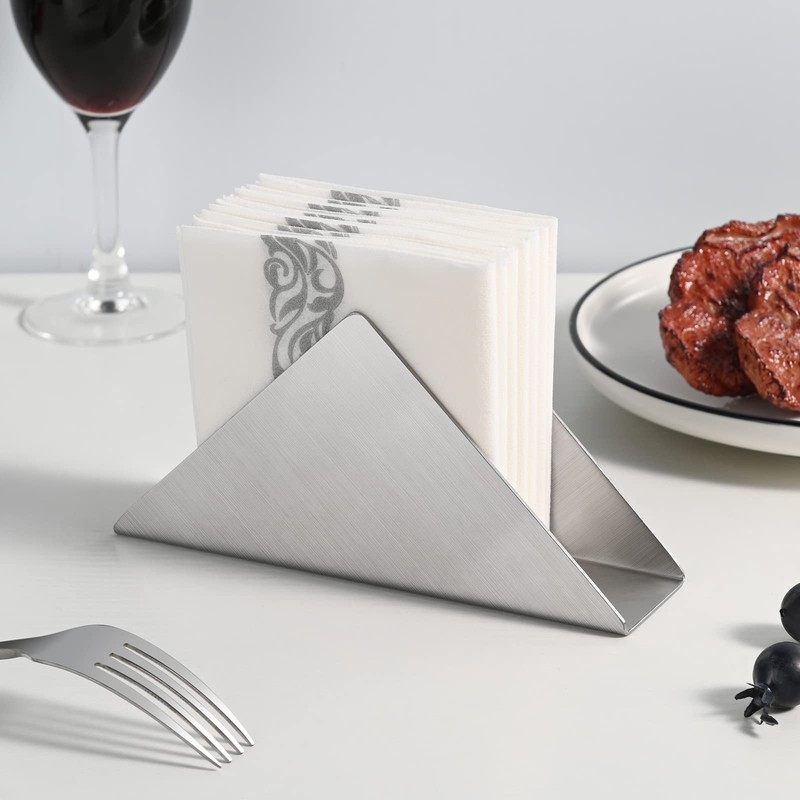 luvtree Silver Stainless Steel Napkin Holders for Table,Metal Napkin Dispenser