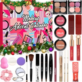 Calendario de Adviento 2025 24 días de maquillaje, calendario de Adviento para adolescentes y mujeres, juegos de regalos de maquillaje, cestas de regalo de Navidad para adultos