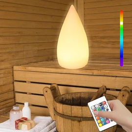 WRQIOO Sauna Lamp, Sauna Lamp Dimmable, Sauna Lamp Wireless with 16 RGB Colours and 4 Modes, Sauna Lamp LED Colour Changing for Sauna Room, Restaurant, Bedroom with Remote Control and Type-C Charging Cable