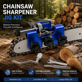 Portable Chainsaw Sharpener Jig for Chain Maintenance – Hand-Crank Sharpening Kit for Workshop and Outdoor Use