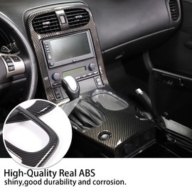 PIUGILH Car Console Gear Shift Panel Trim Cover for Corvette C6 2005-2013 Interior Accessories, Anti-Scratch Console Gear Shift Panel Frame Protection Cover Kit, Black