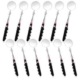 12 Pcs Telescoping Inspection Mirror Retractable Mechanical Mirrors Long Handle Under Vehicle Telescoping Mirrors Extendable 360 Rotation Detection Mirror for Mechanics Contractors Technicians
