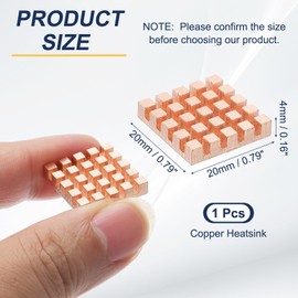 PATIKIL Copper Heatsink 20x20x4mm, Heat Sink Cooler Radiator for Raspberry Pi Chip CPU Power Transistor FET IC Power Amplifier