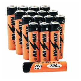 KINSUN AAA 700mAh 1.2V NiMH Rechargeable Batteries for Outdoor Solar Garden Lights Landscape Pathway Driveway Walkway Backyard Patio Lawn Porch Fence Lights (16 Pieces)