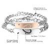 Cupimatch 2 x Couples’ Bracelets, Stainless Steel Heart, Love Curb