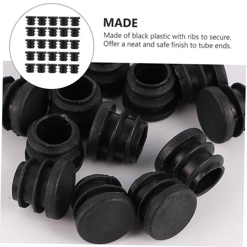 BIUDECO 50pcs Round Plastic Tubing Plugs End Caps for Chair