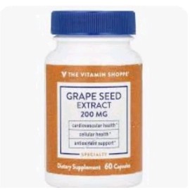 The Vitamin Shoppe Grape Seed Extract 200 mg 60 vegetable capsules SEE PICTURES