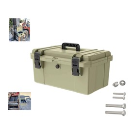 Universal Tool Box Kit,Tractor Tool Box, Lockable,With Mounting Bracket,ATV, UTV, Truck, Utility Vehicle Universal Toolbox, Can be Mounted on The ROPS (Beige 16")