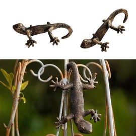 XZJMY Vintage Resin Frog Tortoise Snail Gecko Animal Climbing Statue,Resin Pot Climbing Sculpture Outdoor Statues Ornaments Décor for Home Garden Patio Lawn Yard Ornaments (2Pcs,Gecko)