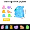 BOXOB 48pcs Luminous Mini Capybaras, Tiny Capybara Cute Miniature Resin
