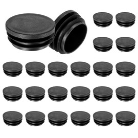 M METERXITY 50 Pack Round Plastic Plug, OD 38mm Furniture Tube Inserts Pipe Hole End Caps for Tubing Post/Glide Insert for Pipe Post/Table Chair Leg/Metal Tubing/Fence [Black]