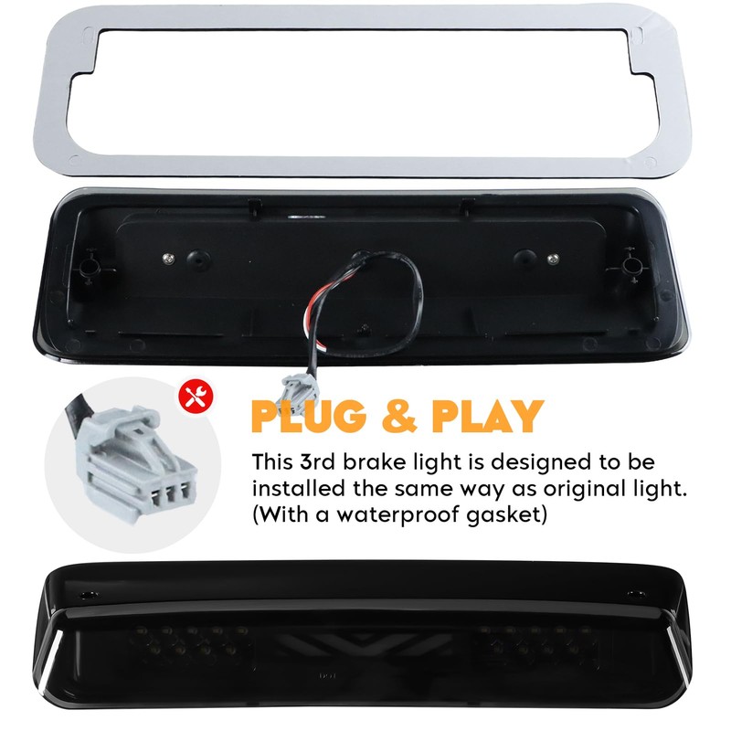 LED Tail Lights Assembly + 3rd Third Brake Cargo Lamp