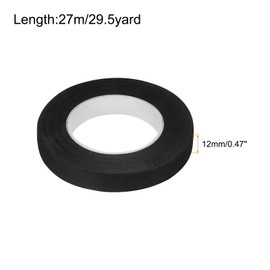 MECCANIXITY Floral Stem Wrap Tape Floral Tape 30yard Length 1/2 Inch Width for Bouquet Crafts Wedding Arrangement Pack of 6, Black