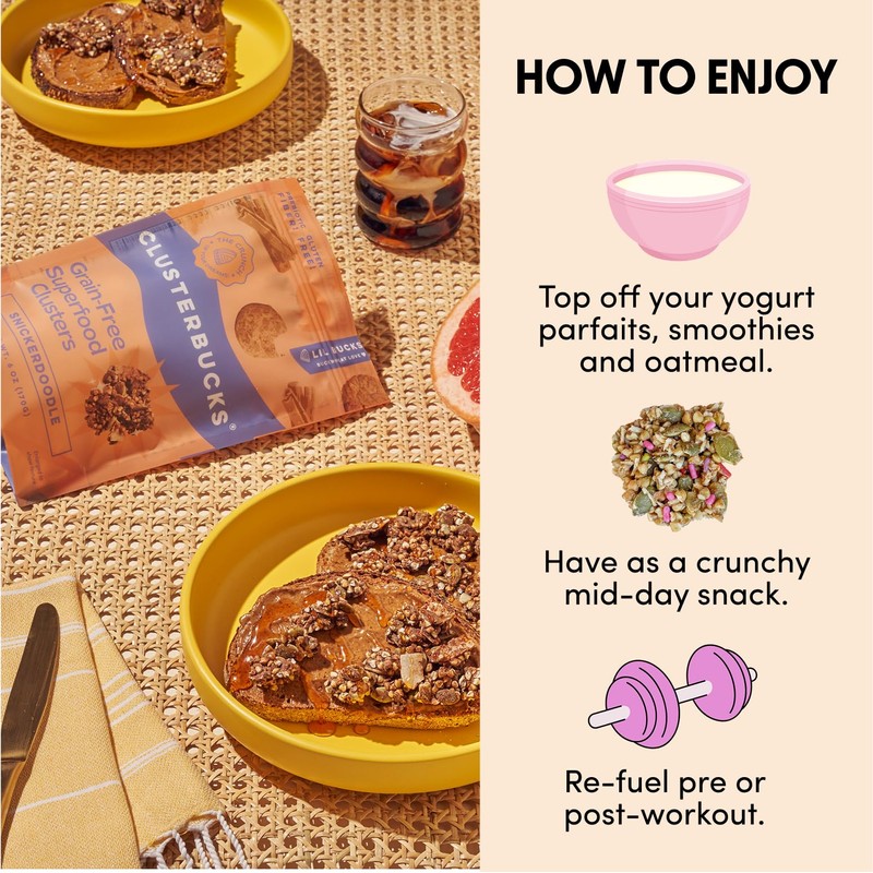 Clusterbucks Superfood Clusters – Grain-Free, Keto-Friendly Granola with Regeneratively Grown