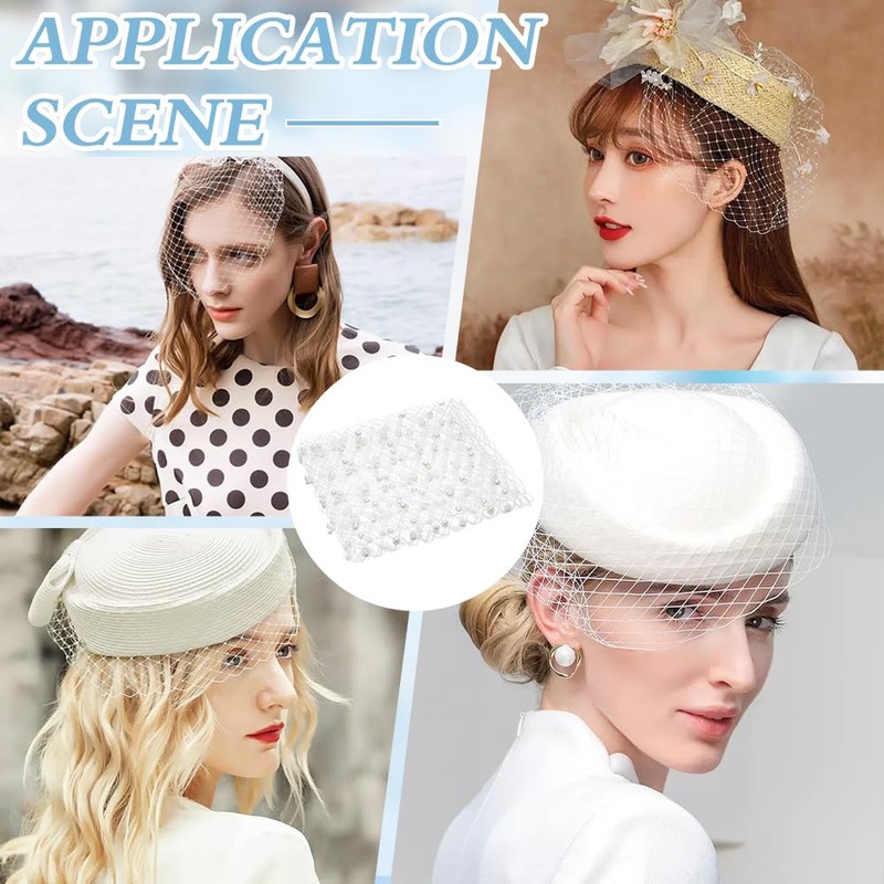 BENECREAT 0.56 Yard (0.52 m) White Birdcage Veil Mesh, 26