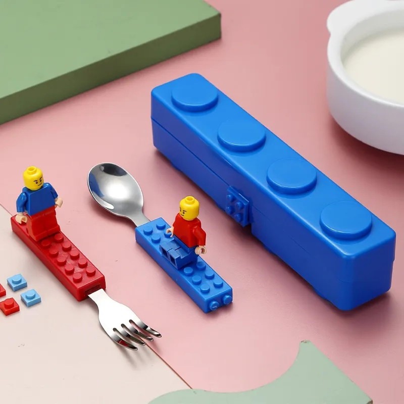 Bright Colourful Snack & Stack Fork & Spoon Cutlery Set