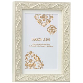 Larson Joules LJPF0098 La Mer Photo Frame A5 (Medium Format = Inner Dimensions 5.0 x 8.3 inches (152 x 212 mm)), Postcard Insertion Mat (Window Dimensions 3.7 x 5.6 inches (94 x 142 mm), White