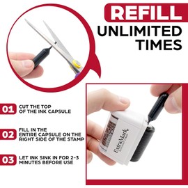 ExtraMark 2 Pack Identity Theft Protection Blockout Stamp - Roller Stamp with Two Replacement Ink Tubes - White Unit