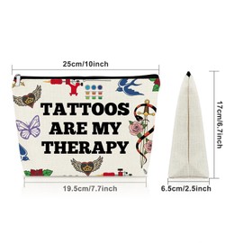 Tattoos Makeup Bag Tattoo Artist Gifts for Women Appreciation Gift for Tattooist Cosmetic Bag with Zipper Friendship Gift for Bestie Best Friend Sister Christmas Birthday Gifts Travel Pouch