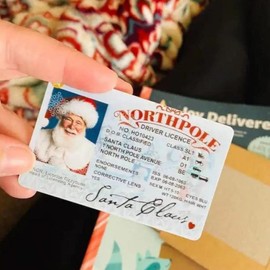 Christmas Decorations, 3pcs Santa's Sleigh Lost Driving License, 2024 Santa Claus Lost Driving License for New Year Christmas Eve Box Postcard