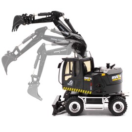 Qcar 1/50 Wheeled Excavator Construction Vehicle Toys, Vehicle Toys for Kids, Outdoor Sandbox Car Toys, Birthday Gift Toddler Boy Kid