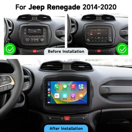 9" Android Car Stereo Upgrade Radio Touch Screen for Jeep Renegade 2014-2020 Wireless CarPlay Android Auto GPS Navigation Bluetooth, WiFi, FM Radio, Backup Camera