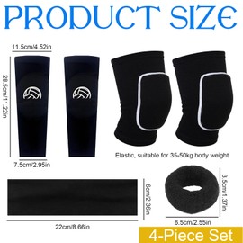 Sports Knee Pads, Volleyball Arm Protectors and Knee Pads, Complete Volleyball Accessory Set - High Quality Volleyball Arm Protectors and Knee Pads, Perfectly Matched with Hair Clips and Arm Warmers