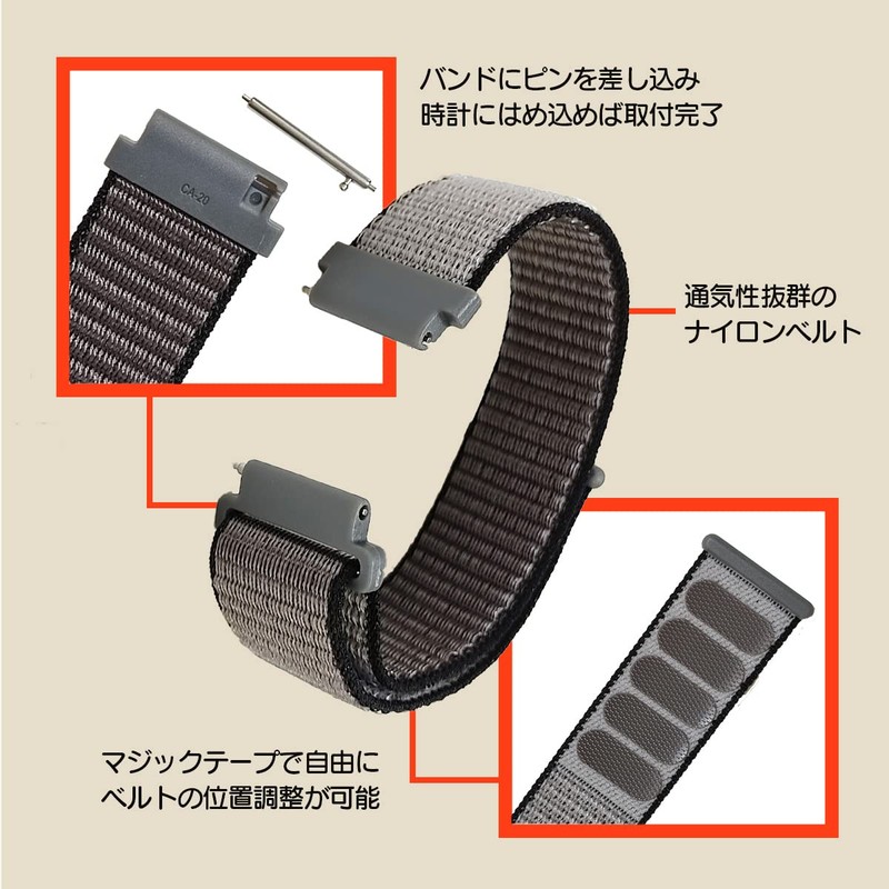 simPLEISURE ea100093 Nylon Watch Strap (0.8 inch / 22 mm