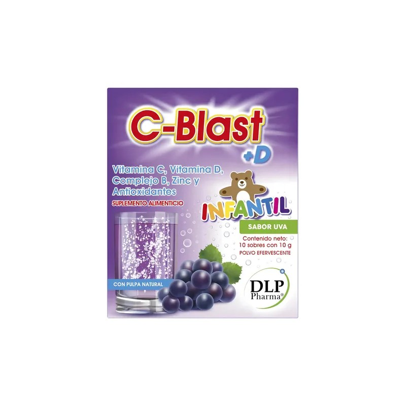 Suplemento Multivitamínico Infantil Sabor Uva Sobres Vitamina Zinc