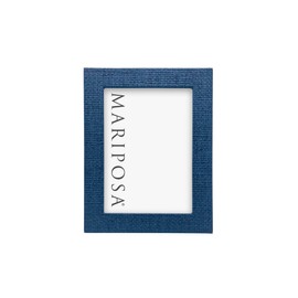 MARIPOSA INDIGO FAUX GRASSCLOTH 5x7 FRAME |BLUE | TEXTILE | FRAMES | DECORATIVE PHOTO FRAMES | VINYL | HANDMADE IN MEXICO
