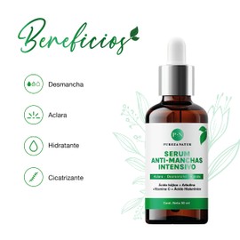 PUREZA NATUR Suero Facial aclarante intensivo para paño en cara y cuerpo + Acido Hialuronico facial + Vitamina C | Serum que Humecta y aclara la piel desvanece arrugas, manchas y repara cutis face repair skincare
