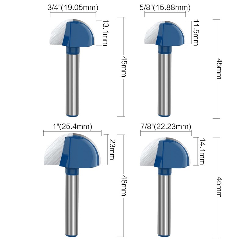 ROOCBIT 1/4 Inch Shank Cove Box Router Bit - 1/4"