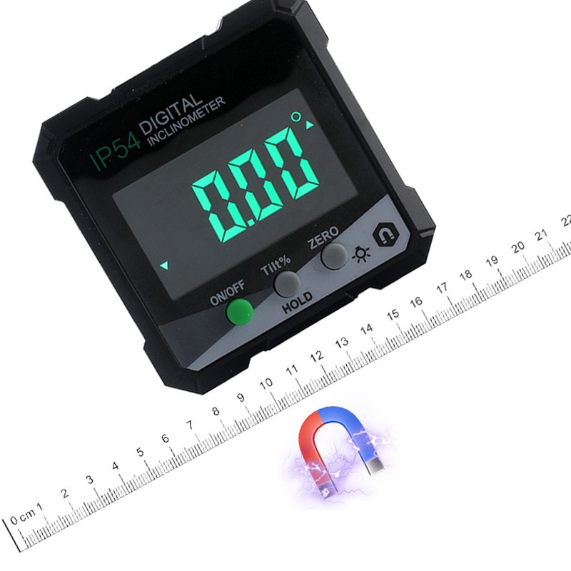 Digital Inclinometer 4x90° Measurement IP54 LCD Screen Magnetic Digital Display