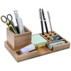 MyGift Acacia Solid Wood Desktop Stationery Holder - Sticky Note